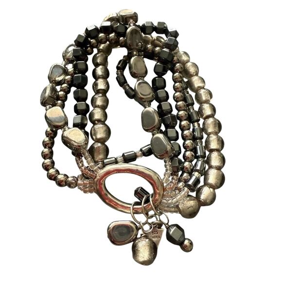Silpada 925 Sterling Silver Beaded Multi Strand Bracelet - Picture 1 of 14